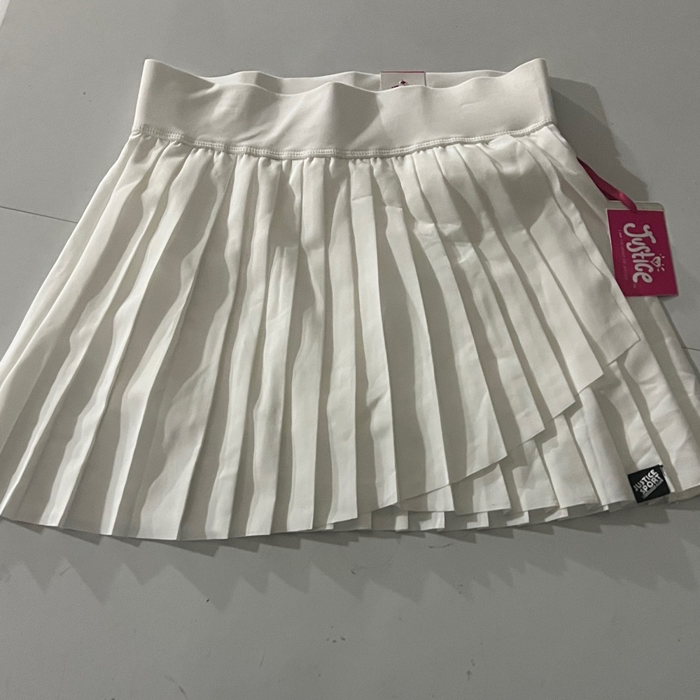 Justice Ivory Pleated Mini Skirt